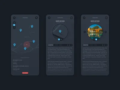 Viewacores.com Conceptual Design clean dark design location maps minimal neumorphism shadows simple skeuomorphic ui web website