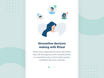 Walkthroughs - Ritual App app character gif green illumination icons iftikharshaikh illustration illustrator inspiration interaction ios mobile office onboarding people startup ui ux walkthrough