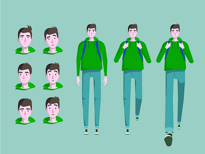 Character design 2dart boy character design illustration vector