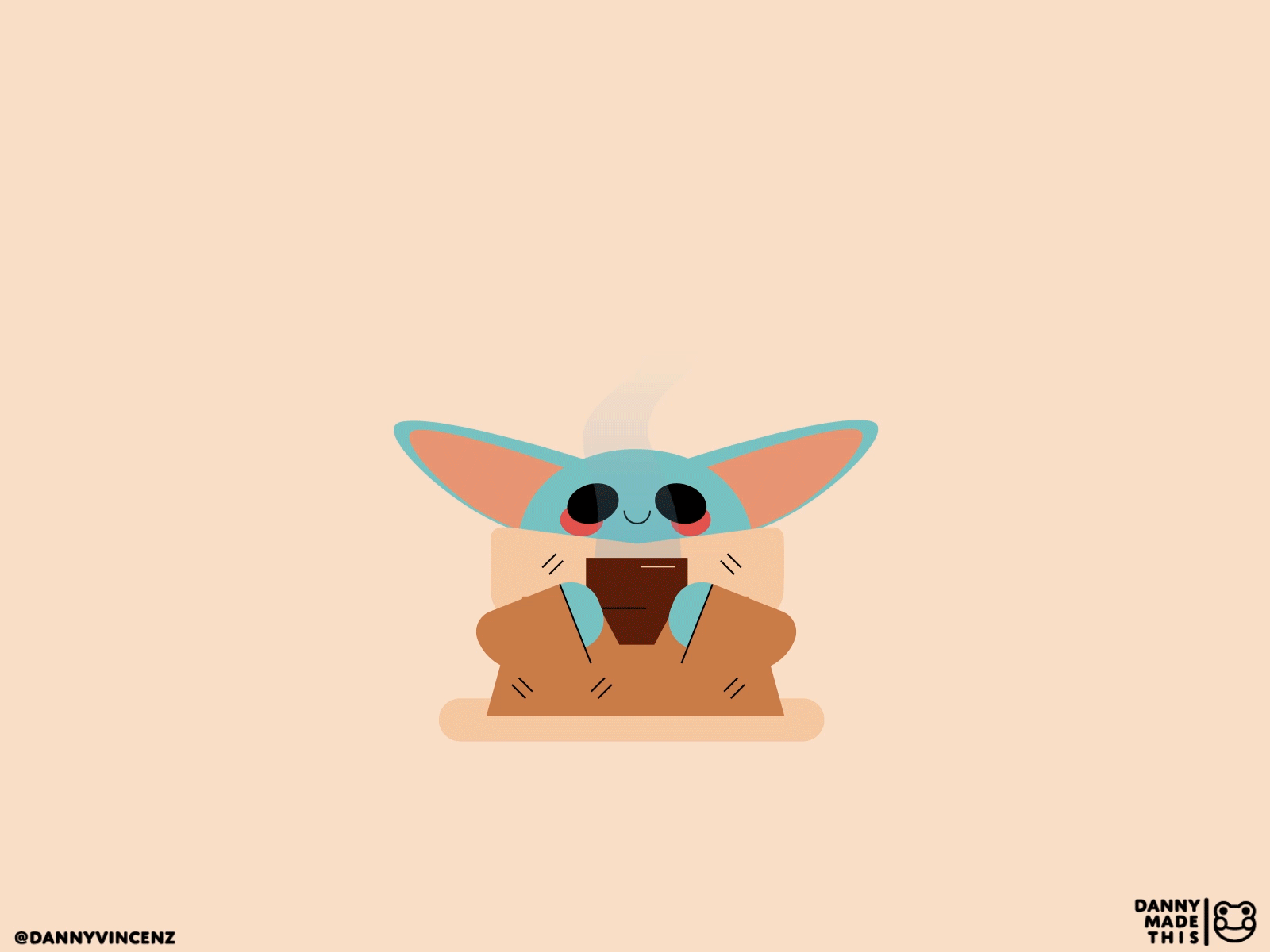 Baby Yoda after effects animated babey baby baby yoda cute gif illustration mandalorian star wars tiny