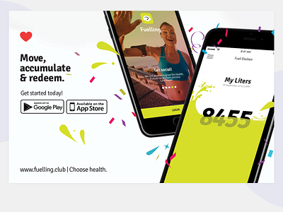 Fuelling | Move, accumulate & redeem app employee engagement excercise fuelling rewards sports startup ui ux wellness