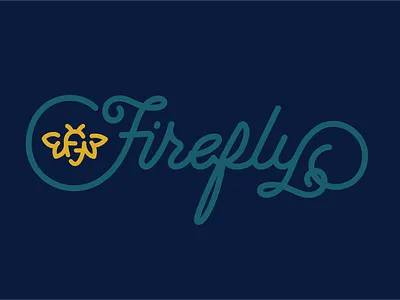 Firefly Script logo branding design lettering logo vector yellow