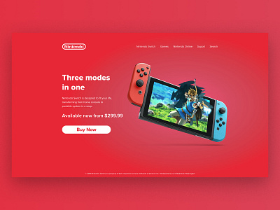 Daily UI 003 - Landing Page concept dailyui003 landing page nintendo product product design product page ui uidesign ux uxdesign web