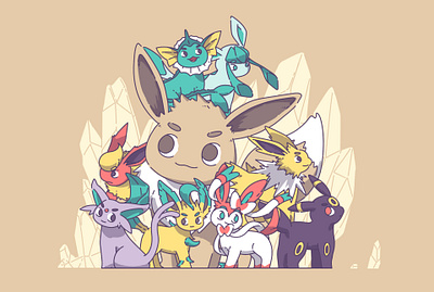 Pokemon_Eveen illustration 2d anime character design design doodle flat game graphic graphicdesign illustration mangaart nintendo photoshop pokemon