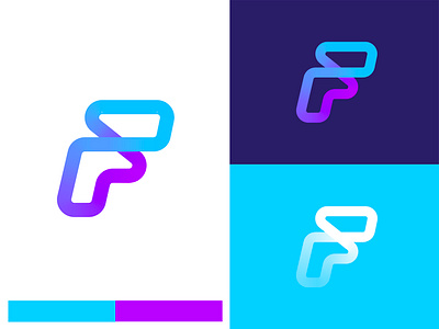 Simple logo Exploration blue brand design gradient icon identity logo purple