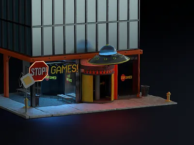 Stop Games 3d 3d animation 3d artist 3d design 3d modeling c4d design illustration octane render virtual reality