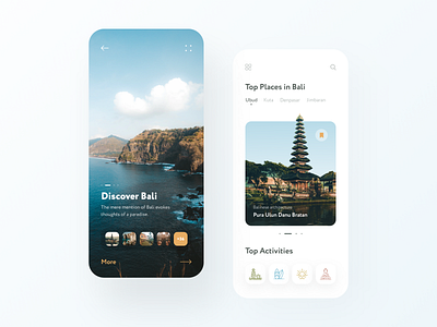 Travel Mobile App app bali home iphone login menu mobile overlay screen travel trip ui welcome