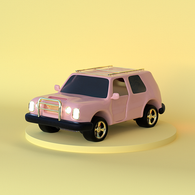 Pink Suv Miniature 3d 3d animation 3d art 3d artist 3d artwork 3d modelling ar c4d cute matchbox octane render vr