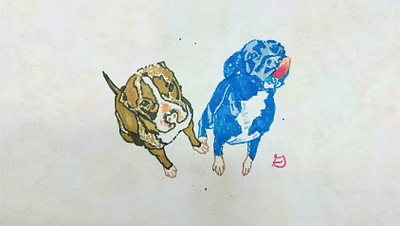 Note to self: More hand-drawn illustrations in 2020 dogs illustration ink pen and ink prismacolor sketch