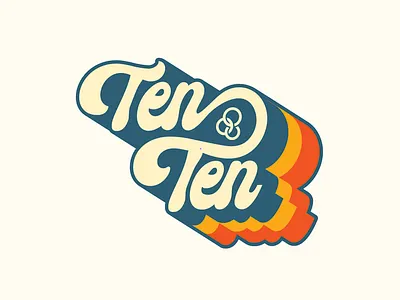 Ten Ten Groovy Type design flat groovy illustration logotype type typography vector vintage