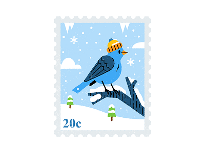 Winter wonder stamp 3 adobeillustrator art artwork colored design dribbble flat design illustration texture vector