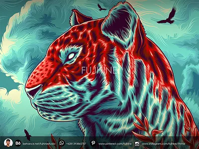 Tiger animal apparel apparel design branding clothing cover design fujhine illustration ilustrator king mangastudio movie poster photoshop poster tiger tshirt ui wacom wacom cintiq