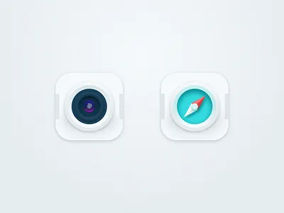 Soft UI icon app camera icon icon safari