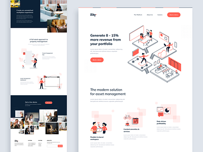 Ility Landing Page character design desktop flat homepage landing page layout layouts line art people simple ui ux web website