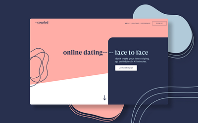 Dating App Concept branding dating app dating website design landing page pastel pink website