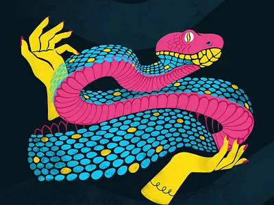 Witchy digital illustration hands illustration procreate snake witch