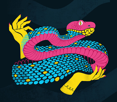 Witchy digital illustration hands illustration procreate snake witch