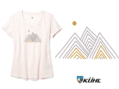 KUHL Women's Graphic Tees branding clothing graphic tee illustration kuhl kuhl landscape line art merchandise merchandise design mountains nature outdoors print t shirt women