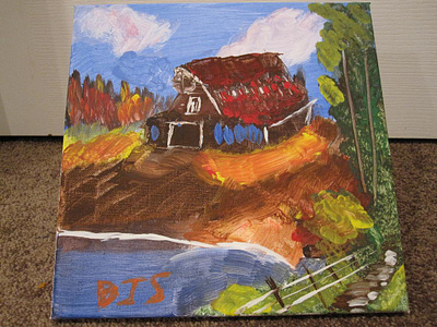 Bob Ross Rustic Barn Painting barn tree