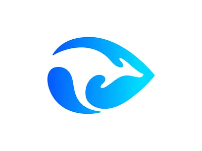 Water Droplet Kangaroo animal australia blue brand droplet energy fast gradient hydro kangaroo logo mark move power run water