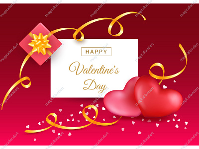 Valentines Day card concept 14 anniversary card consept design february gift gold happy heart love magicallandart pink red ribbon stripes valentine valentines vector wedding