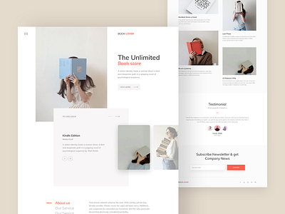 Book Lover Landing Page 2020 trend book book shop branding colors design figma graphic homepage interface landing page minimal product design typography ui user interface ux web website website design