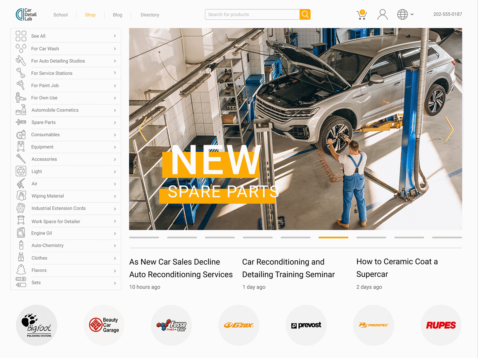 CarDetailLab platform auto design detail icons motion shop ui ux web web design
