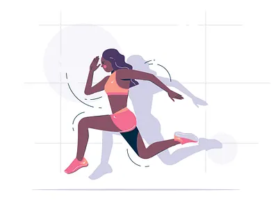 Running Girl adobe illustrator fitness girl character illustration lineart run runner running running shoe sport vector art vector illustration