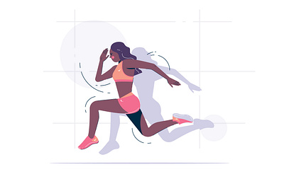 Running Girl adobe illustrator fitness girl character illustration lineart run runner running running shoe sport vector art vector illustration