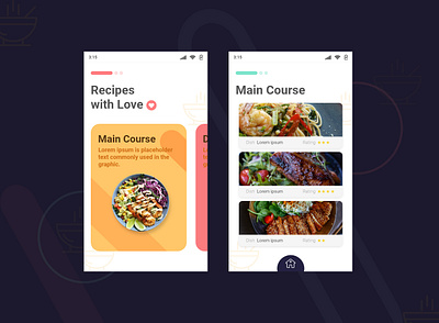 Recipe with love <3 app design ui