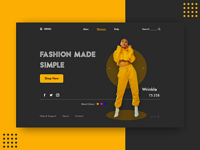 Fashion Header Thumbnail design fashion fashion brand header header design landing page love minimal typography ui ui ux uidesign uiuxdesign ux uxdesign web webapp website website design yellow