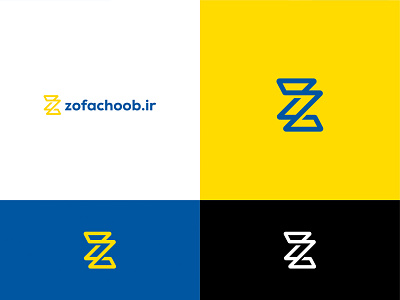 z logo design for "zofachoob" decoration blue brand decoration design logo table yellow z