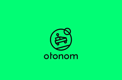 otonom | Logo for a driveless car startup branding design flat icon illustration logo typography