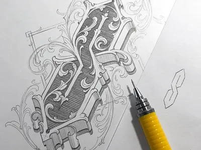 S hand lettering pencil schmetzer typography