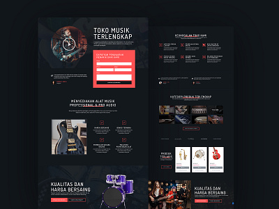 Music Store Landing Pages Design - Full Page design elementor templates ui ux web website