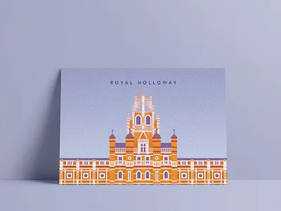 Royal Holloway architecture art building design flat founders building geometric geometry illustration print royal holloway