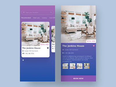 Real Estate App UI android apartment apartments app clean colorful design finder flat home house interface ios mobile modern real estate realestate rent ui ux
