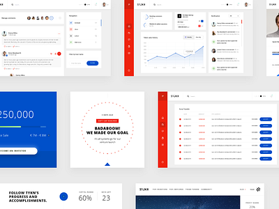 STOKR app blockchain chart clean clean ui comments crypto currency dashboad market notification profile red statistic transfer ui ux design web design