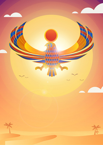 Horus on the sun art book branding design egypt egyptian horas icon illustration logo vector web