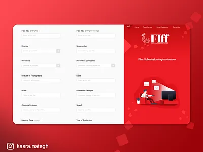 Registration Form adobexd design film festival form design illustration landing page design material design product red submission ui ui ux uidesign uiux ux xd