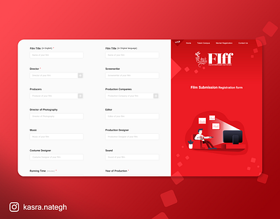 Registration Form adobexd design film festival form design illustration landing page design material design product red submission ui ui ux uidesign uiux ux xd