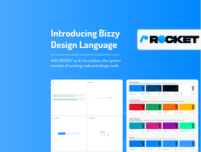 Rocket - Bizzy Design Language b2b branding colors components design designlanguage designsystem guideline illustration rocket typography ui ux vector