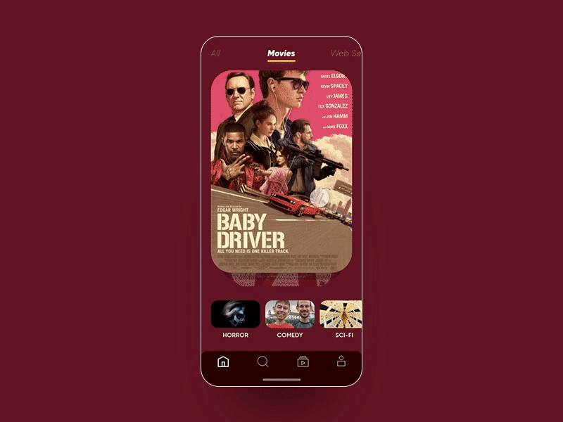 Movie/Video Streaming App - Concept acuaman adobe xd adobexd animated gif app branding clean concept dark ui design dribbble gif animation interaction design logan minimal mobile app movie app ui ux video streaming