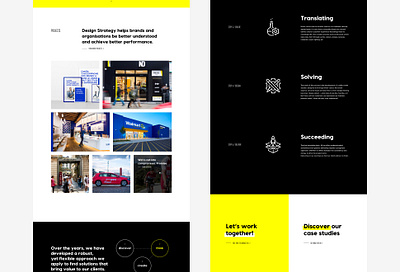 Part 2 • New website for Minale Design Strategy agency art direction black brand datocms development minimalist redesign web design website white yellow