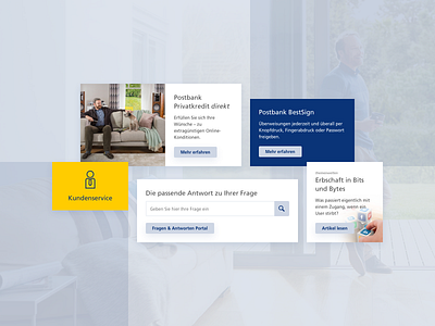 Postbank Modul Pinboard account banking component design module organism pinboard ui uidesign ux uxdesign