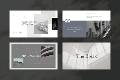 Mushroom PowerPoint Presentation brand deck goashape layout minimalistic pastel color portfolio powerpoint powerpoint template presentation slide template