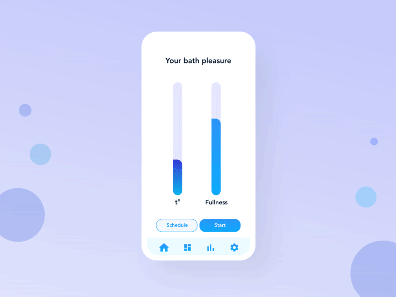 Smart Home Bath Application animation app app design application blue design gif interaction ios smart home smart home app ui ux