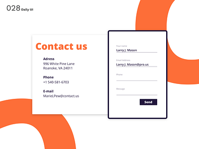 Daily UI N°28 : Contact us contact us dailyui design ui ux work