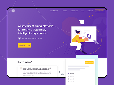 Job Seeker Landing Page creative ui design design design agency find job illustration jobfinding landing page landing page portal design startup ui ui designs uidesign uiux ux