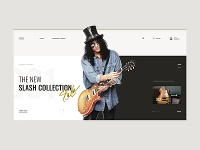 #76 Shots for Practice clean design ecommerce flat gibson guitar homepage instrument light minimalism modern music shop slash store typography ui ux web website